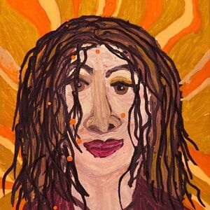 Vibrant Abstract Portrait Painting